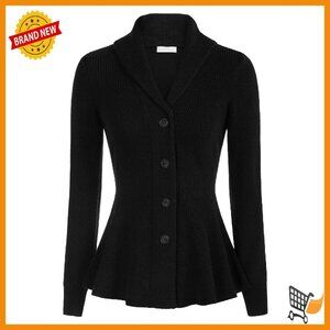 Vintage Shawl Lapel Cardigan Sweater Coat - Button Down Outerwear